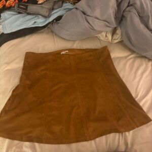 Anne Taylor Loft camel colored suede skirt